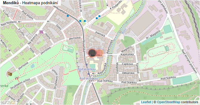 Mendíků - mapa podnikání