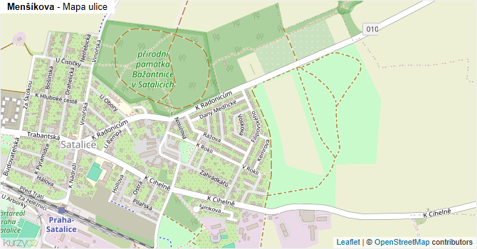 Menšíkova - mapa ulice