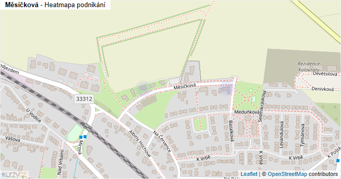 Měsíčková - mapa podnikání