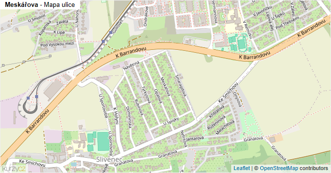 Meskářova - mapa ulice