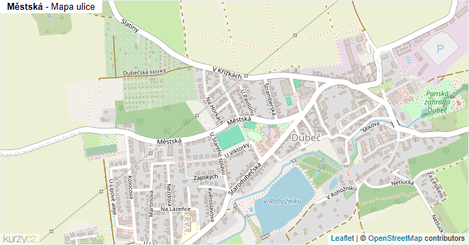 Městská - mapa ulice