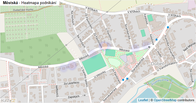 Městská - mapa podnikání
