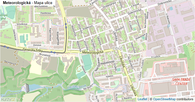 Meteorologická - mapa ulice
