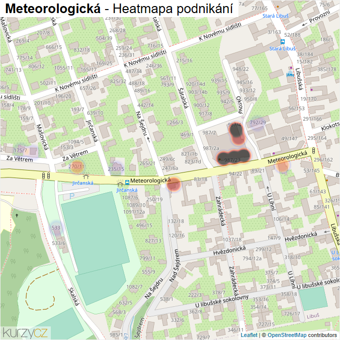 Mapa Meteorologická - Firmy v ulici.