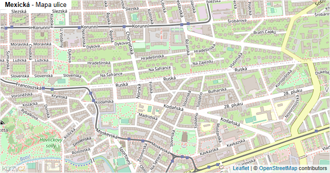 Mexická - mapa ulice