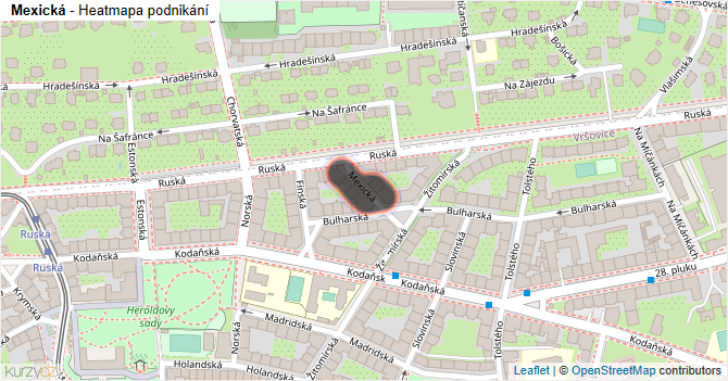 Mexická - mapa podnikání