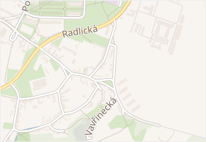 Mezi lány v obci Praha - mapa ulice