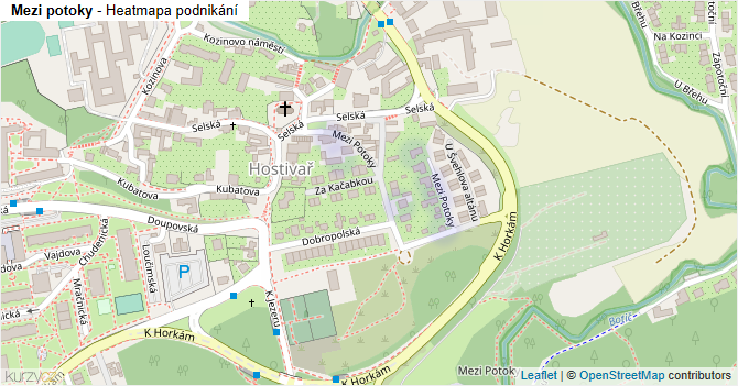 Mezi potoky - mapa podnikání