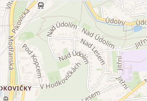 Mezi stráněmi v obci Praha - mapa ulice