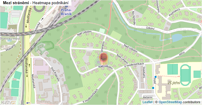 Mezi stráněmi - mapa podnikání
