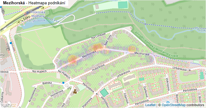 Mezihorská - mapa podnikání