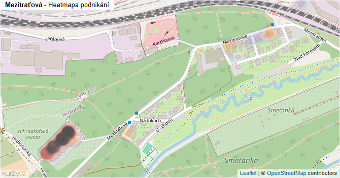 Mezitraťová - mapa podnikání