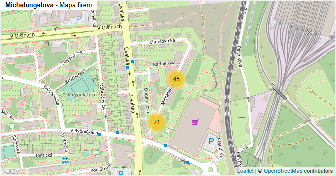 Michelangelova - mapa firem
