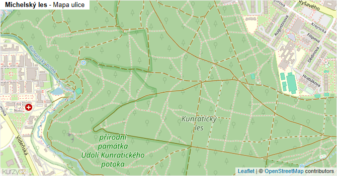 Michelský les - mapa ulice