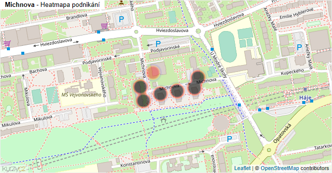 Michnova - mapa podnikání