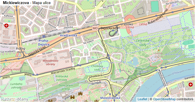 Mickiewiczova - mapa ulice