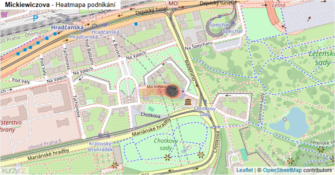 Mickiewiczova - mapa podnikání