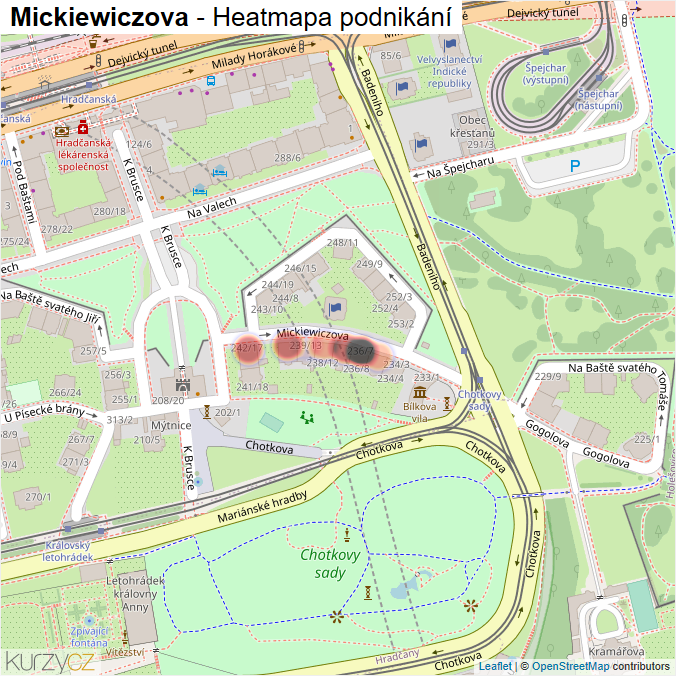 Mapa Mickiewiczova - Firmy v ulici.