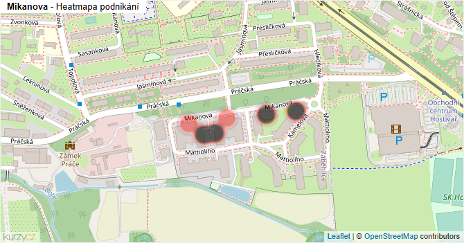 Mikanova - mapa podnikání