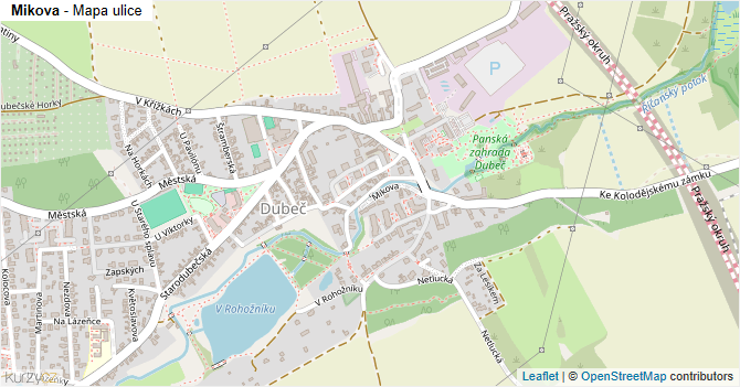 Mikova - mapa ulice