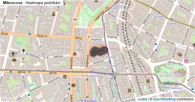 Mikovcova - mapa podnikání