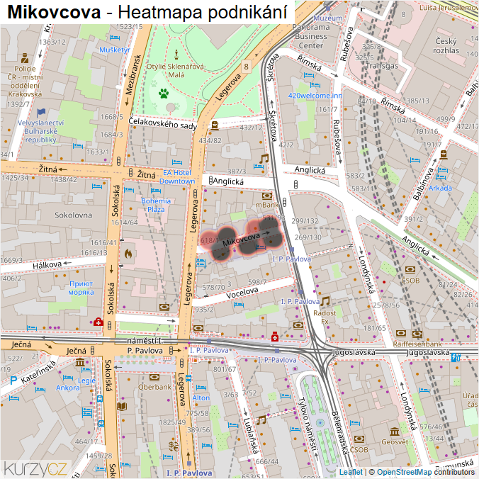 Mapa Mikovcova - Firmy v ulici.