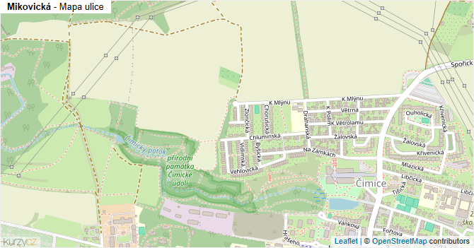 Mikovická - mapa ulice