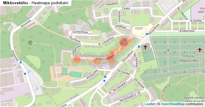 Mikšovského - mapa podnikání