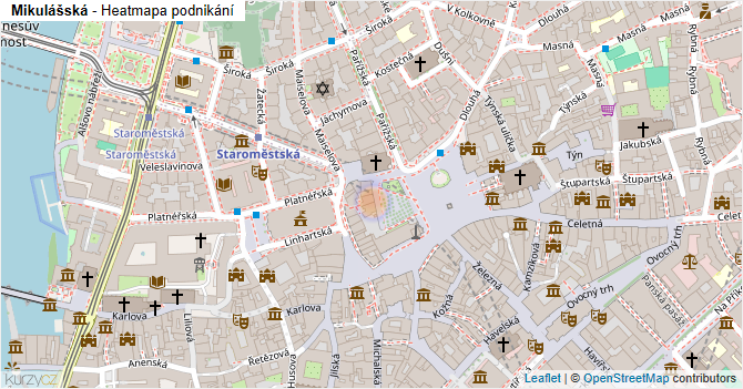 Mikulášská - mapa podnikání