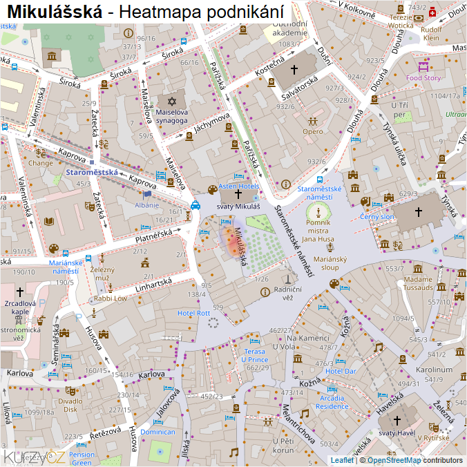 Mapa Mikulášská - Firmy v ulici.