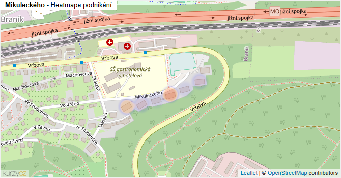 Mikuleckého - mapa podnikání