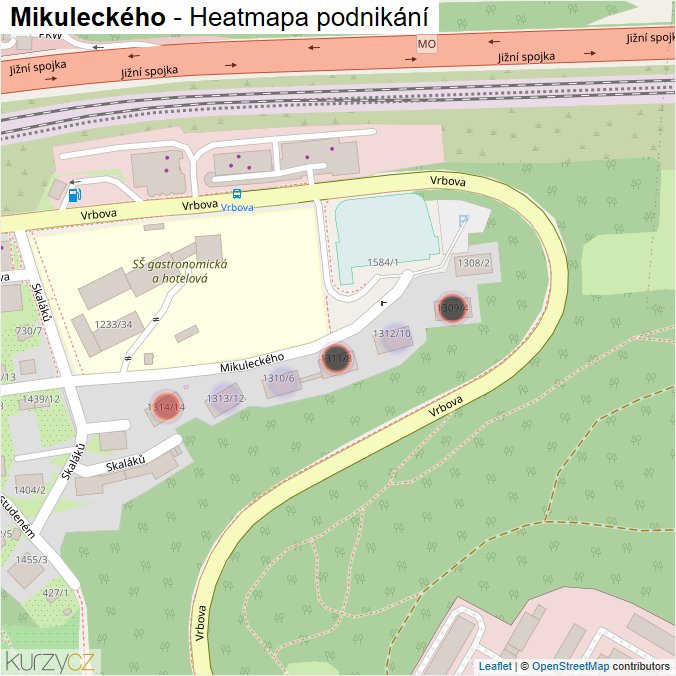 Mapa Mikuleckého - Firmy v ulici.