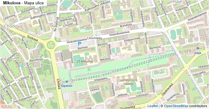 Mikulova - mapa ulice