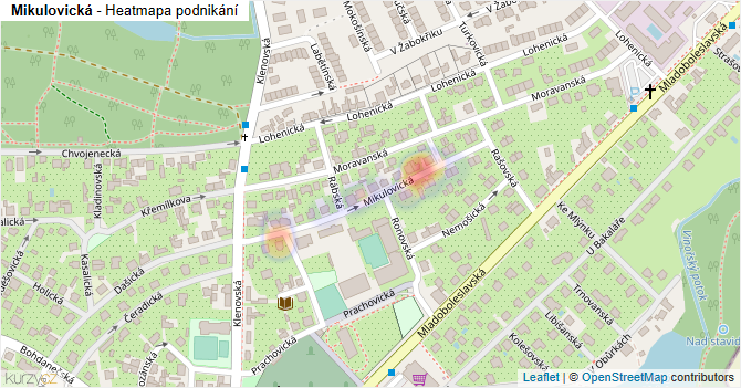 Mikulovická - mapa podnikání