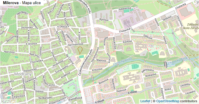 Milerova - mapa ulice