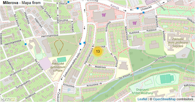 Milerova - mapa firem