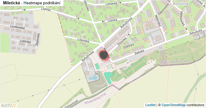 Miletická - mapa podnikání