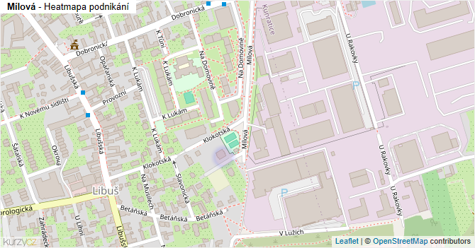 Mílová - mapa podnikání