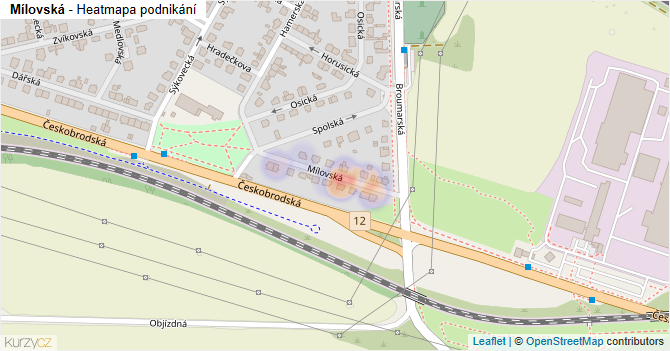 Mílovská - mapa podnikání