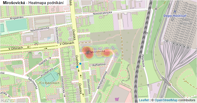 Mirošovická - mapa podnikání
