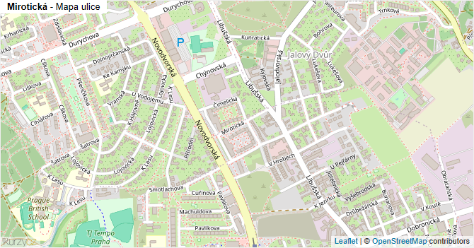 Mirotická - mapa ulice