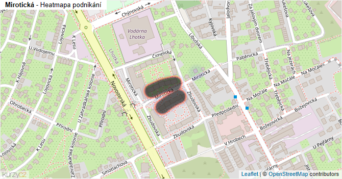 Mirotická - mapa podnikání