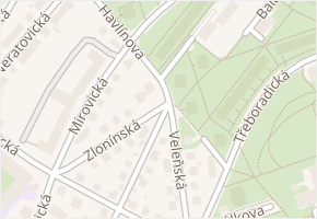 Mirovická v obci Praha - mapa ulice