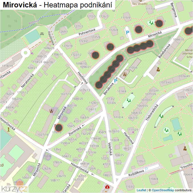 Mapa Mirovická - Firmy v ulici.