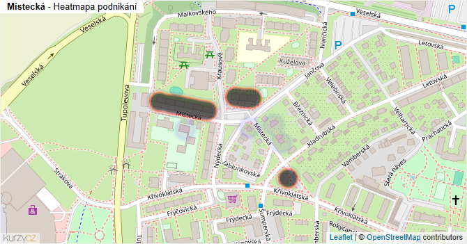 Místecká - mapa podnikání