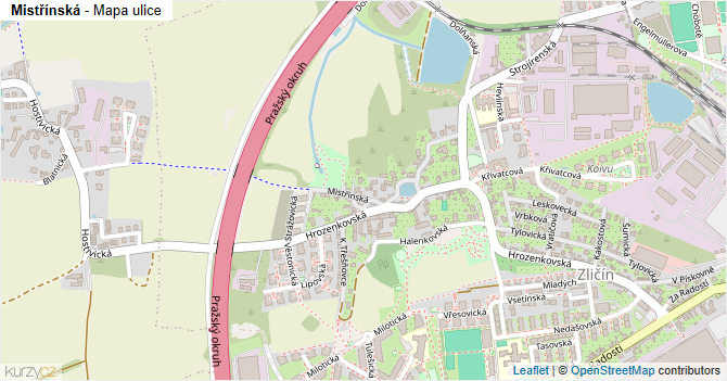 Mistřínská - mapa ulice