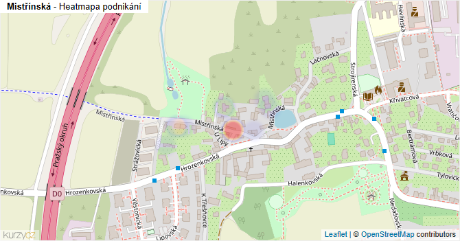 Mistřínská - mapa podnikání