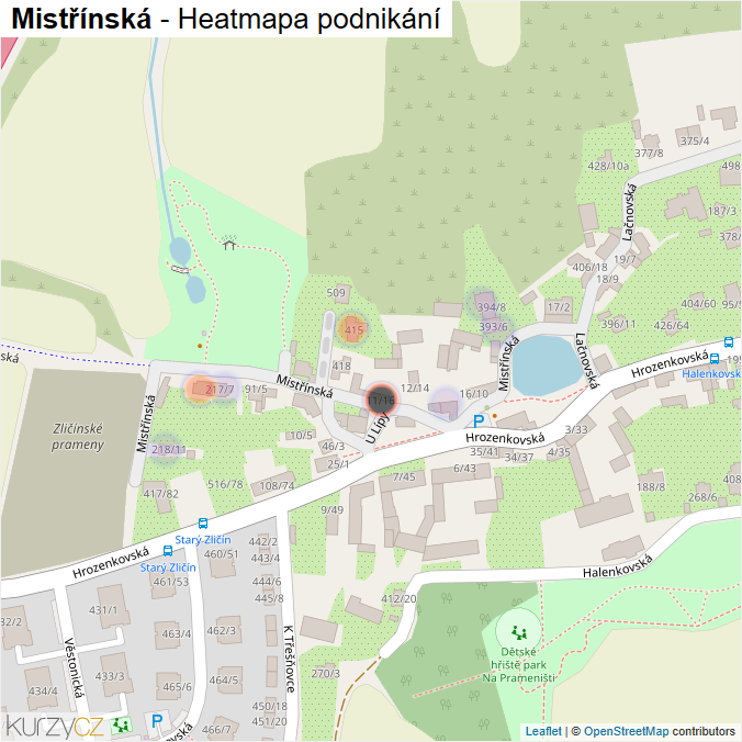 Mapa Mistřínská - Firmy v ulici.