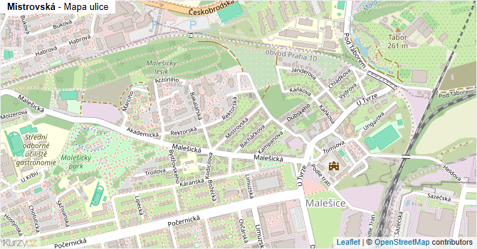 Mistrovská - mapa ulice