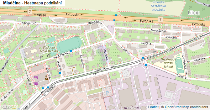 Mladčina - mapa podnikání